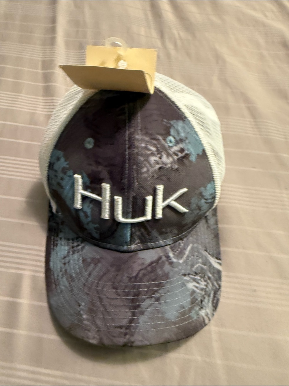 Huk Marbled Teal and Navy Mesh Trucker Cap